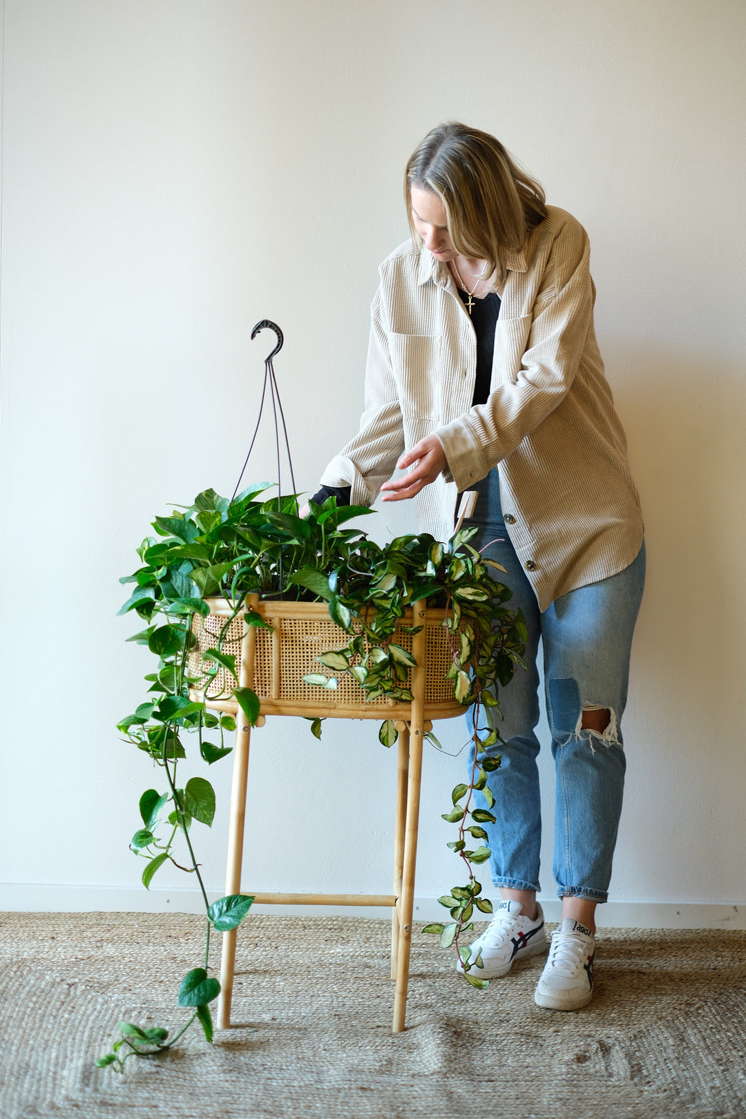 Bamboo Stand High Ø20 cm - Stylish Plant Holder 